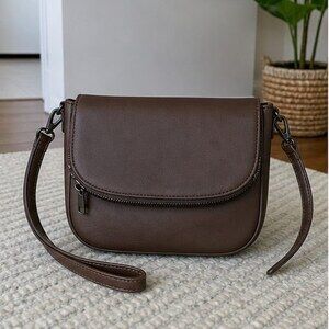 Gray Zip Crossbody Bag